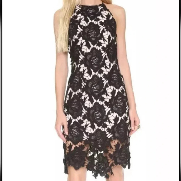 Keepsake The Label True Love Floral Halter Lace Black Cocktail Midi Dress Sz XS. - Picture 2 of 16